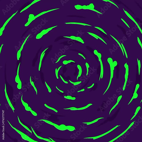 Green Spiral Abstract Motion on Dark Background