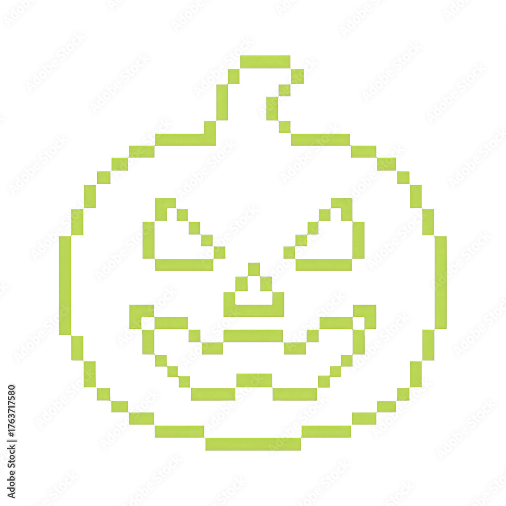 Fototapeta premium PNG Pixelated neon pumpkin illustration