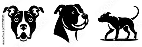 Dog Breed Illustrations: A Trio of Canine Silhouettes.