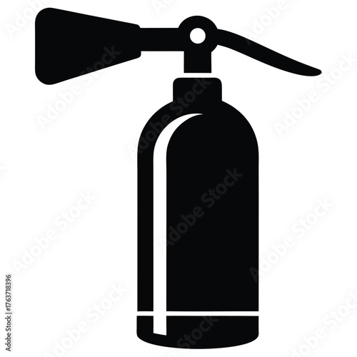 Black and white fire extinguisher vector illustration simple design element