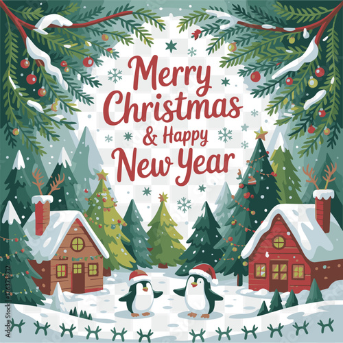 Merry Christmas and Happy New Year Greeting