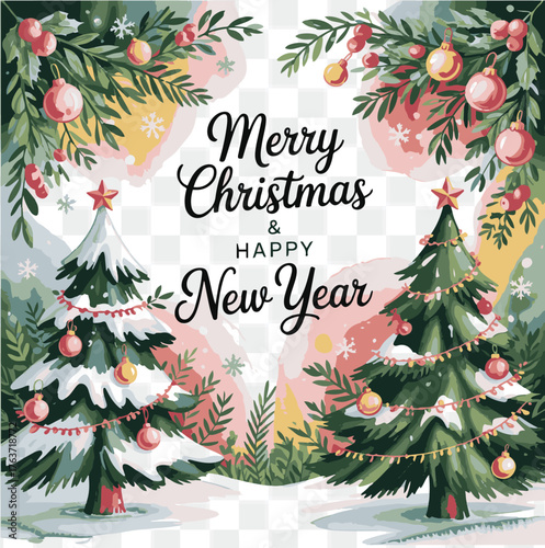 Merry Christmas and Happy New Year Greeting