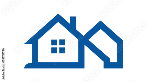 Modern blue house outline logo design for real estate and property business vector