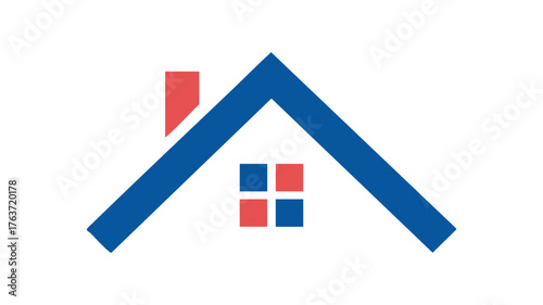 Abstract house roof and chimney logo design for real estate and construction businesses vector