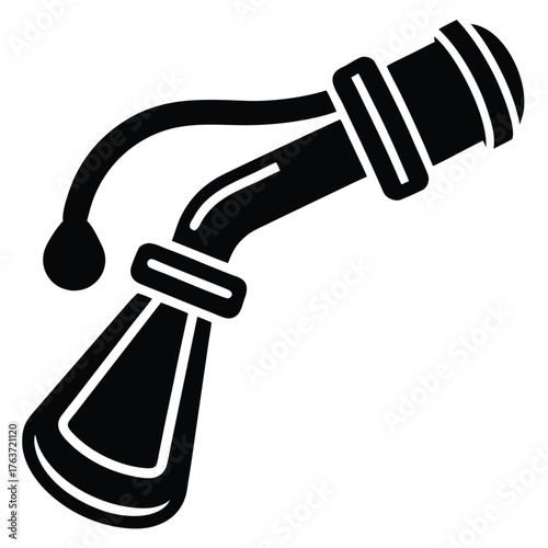 Black and white icon of a bicycle handlebar throttle lever