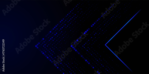 Arrows Light Blue Abstract Futuristic Speed on Black Background. Vector Illustration