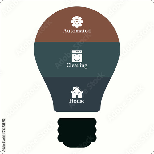 ACH - Automated Clearing House acronym. Infographic template with icons and description placeholder