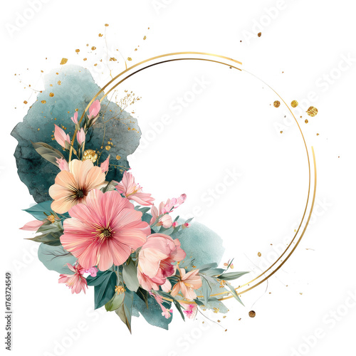 Floral design with gold accents