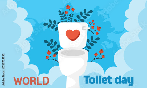world Toilet day special design illustration for a celebration greeting.