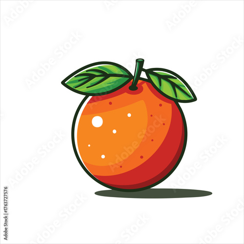 Fresh orange digital illustration design
