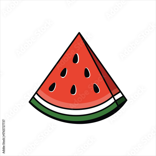 Triangular watermelon icon illustration design