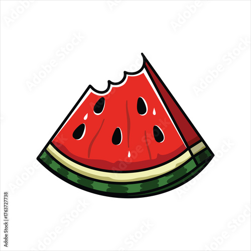 Triangle fresh watermelon bite illustration