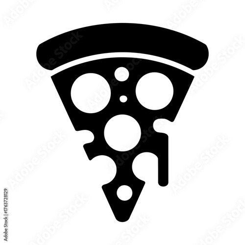 cheesy Pizza slice symbol icon Silhouette vector style on white background