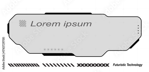 Futuristic Call Out Box Element Black Vector Editable	