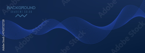 Dark blue background. Modern line stripes curve abstract presentation background. Luxury paper cut background. Abstract decoration, golden pattern, simple design