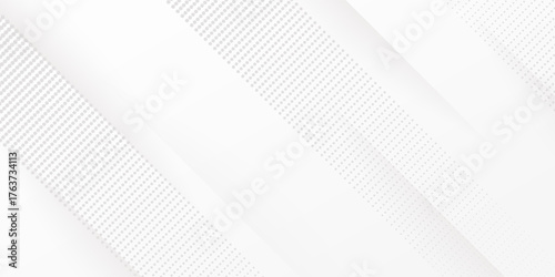 Modern white abstract background with soft diagonal lines and dotted halftone pattern. Minimal clean vector design suitable for business, technology, corporate, and elegant presentation templates.