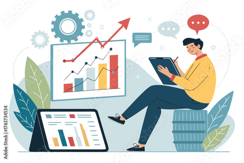 Stunning Bold Entrepreneur Planning Growth Digita Professional Photo