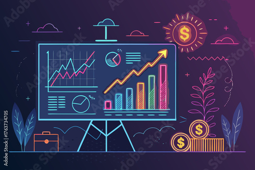 Stunning Bold Financial Forecast Presentation With High-Quality Stock Image