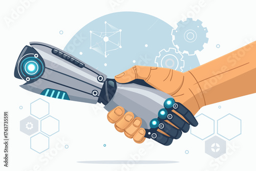 Stunning Futuristic Robot Hand Shak High-Quality Stock Image