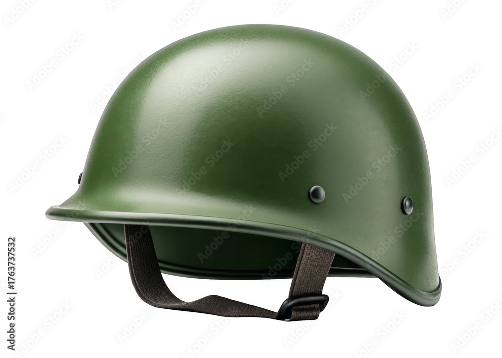 Fototapeta premium military green helmet isolated on a transparent background.