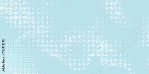 Dot white blue wave pattern screen gradient bright texture background. Abstract technology big data digital background. 3d rendering.