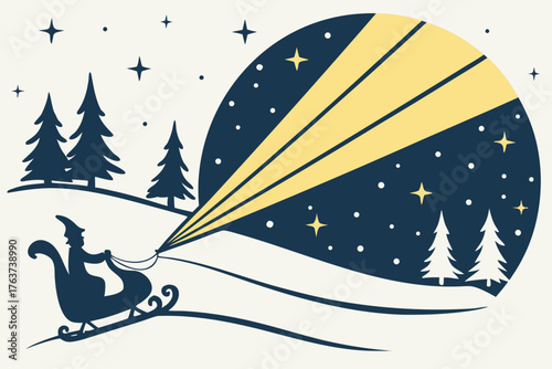 Sleigh pulled by glowing comet trails instead of reindeer.