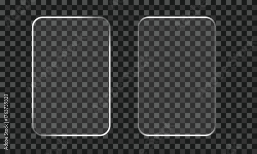 Wallpaper Mural Shiny Transparent Rectangular Frames Set with Rounded Corners Torontodigital.ca