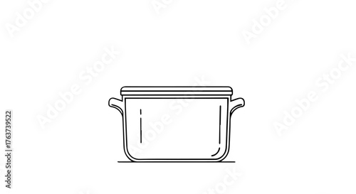 Glass Pot with Lid for Food Preparation in Kitchen Environment, Minimalist Viewpoint on Culinary Concepts