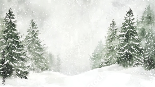 Serene Winter Wonderland Snow-Covered Pines