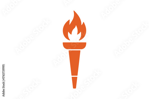 Orange torch flame vector icon symbol illustration design graphic art