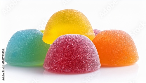 jelly sweet flavor fruit candy dessert colorful isolated on a white background