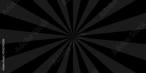 Vector ray shine black and gray spiral sunset ray cartoon pop sunburst wallpaper. minimal sunshine black spiral line diagonal vintage summer poster design.	
