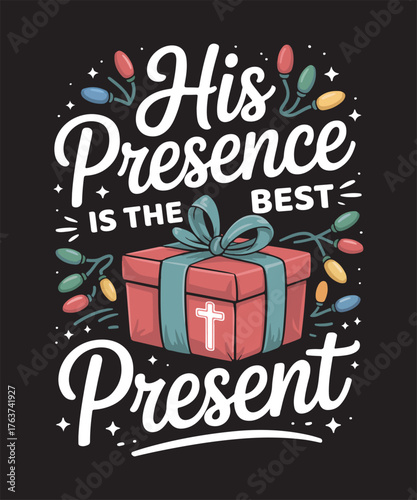 Beautiful Christian Christmas Design Featuring Cross, Nativity Scene, Holy Night Star, and Peace on Earth Typography for Faith-Based Holiday Greeting, Bible Verse Quote, Jesus Birth Celebration Art