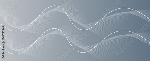 Abstract grey white background with flowing glowing lines. Dynamic flowing lines wave. Futuristic technology concept. vector abstract pattern eps10
