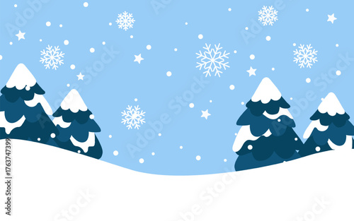 Winter invitation card background with drawn leaves