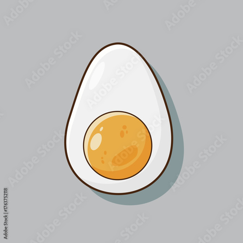 half boiled egg vector illust...