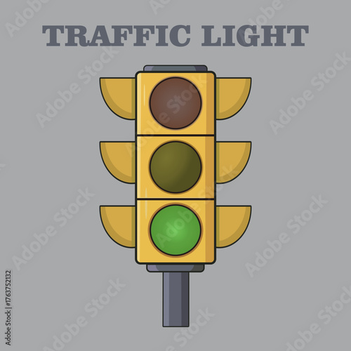flat style traffic light icon...