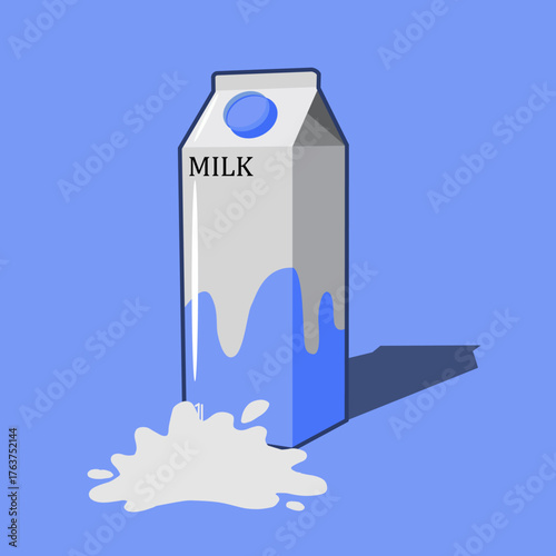 milk box icon on light blue b...