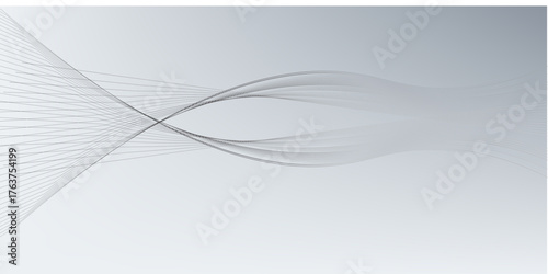 Silver light gradient background with Elegant abstract vector white waves lines. Modern simple design with blank space for text. Use for advertising, posters, flyer, cover, banner, website.