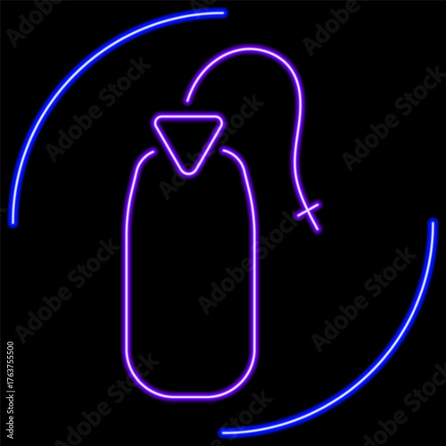 enema neon sign, modern glowing banner design, colorful modern design trends on black background. Vector illustration.