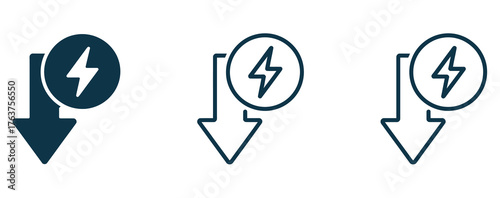 WebDownload fast with speedy electricity symbol in minimal style, get your files quickly with this modern energy icon, perfect for technology websites and apps