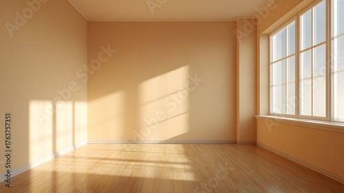 Wallpaper Mural Interior room corner illuminated by bright sunlight streaming through multiple window panes Torontodigital.ca