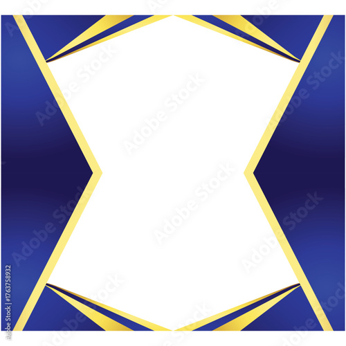 Elegant Blue and Gold Geometric Frame for Certificates and Awards
