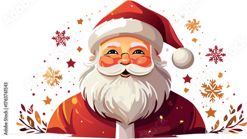 Santa claus cheering christmas holiday season illustration