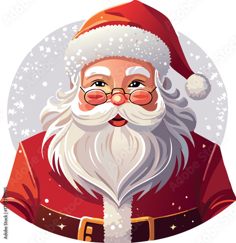 Santa claus cartoon character smiling christmas holiday