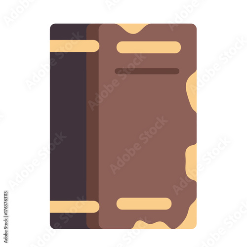 An ancient, weathered brown book with a dark spine, suggesting stories, wisdom, and forgotten tales from a bygone era.