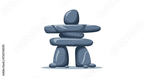 Inukshuk Stone Sculpture - A Symbol of Arctic Navigation.