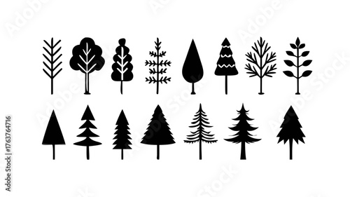 trees, tree, symbol, leaf, christmas, vector, forest,icons