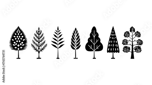 trees, tree, symbol, leaf, christmas, vector, forest,icons