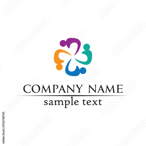 people care success health life logo template icons and community group